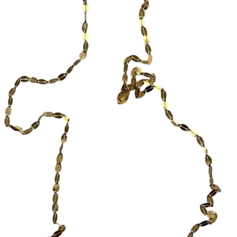 14K Gold Diamond Cut Necklace 16” 2 MM - Picture 2 of 7